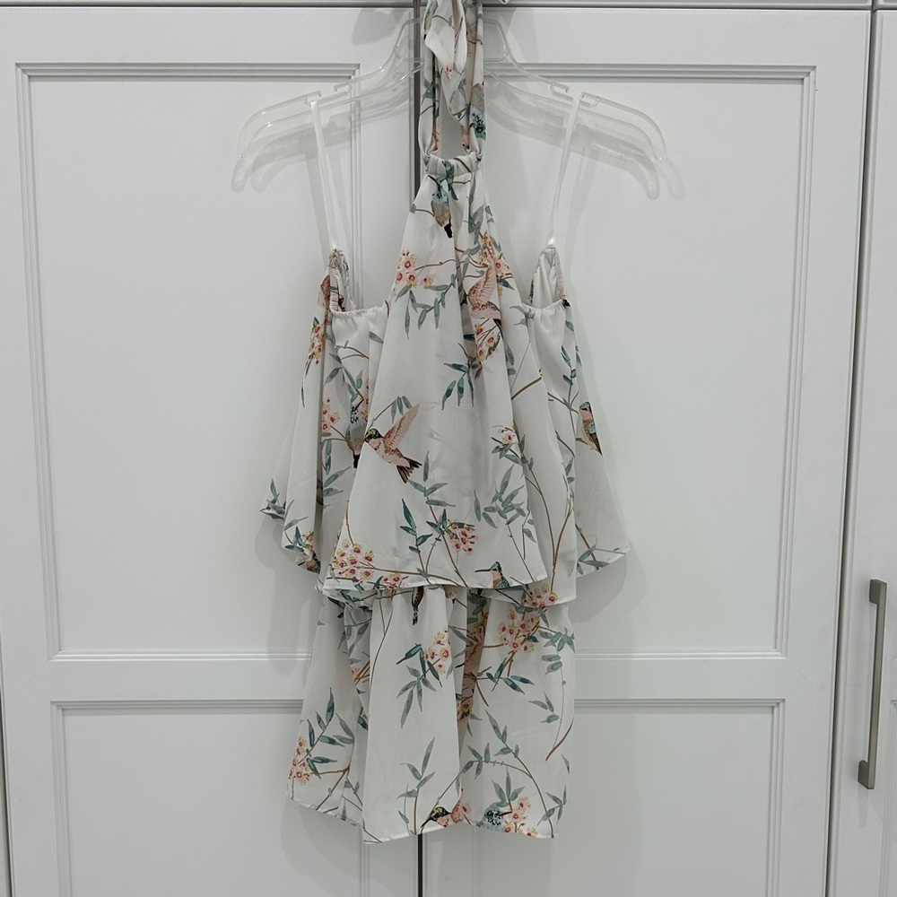 Floral Halter Neck Women Top